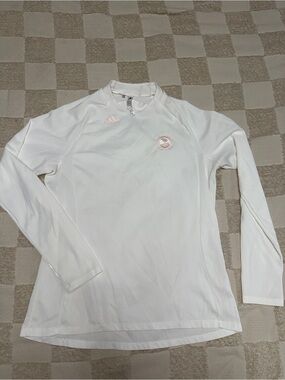 adidas Long Sleeve Top Light Pink Embroidered Logo Pebble Beach Size L (16-18)